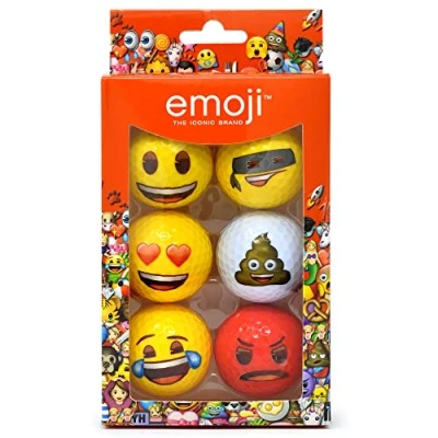 Abbildung von Second Chance Emoji Erwachsene 6er Set Neuartige Fun Golfbälle, Multicoloured, 6