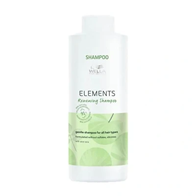 Abbildung von Wella Professionals Elements Renewing Shampoo ohne Sulfate und Silikone beruhigende Haarpflege für empfindliche juckende Kopfhaut mit Aloe Vera Vitmain E 1 L