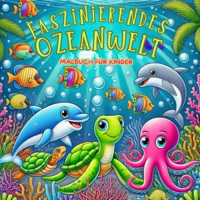 Abbildung von Faszinierendes Ozeanwelt Malbuch für Kinder: 50 Motive mit Verschiedenen Meerestieren und Meeresbewohnern Jungen Mädchen jeden Alters