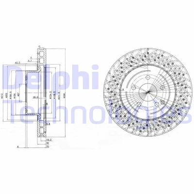 Abbildung von DELPHI BG3827 Bremsscheibe 330 32 5 Belüftet geölt unbehandelt ohne Radlager, ABS Sensorring MERCEDES BENZ: C Class Saloon, CLS Coupe, CLK Coupe