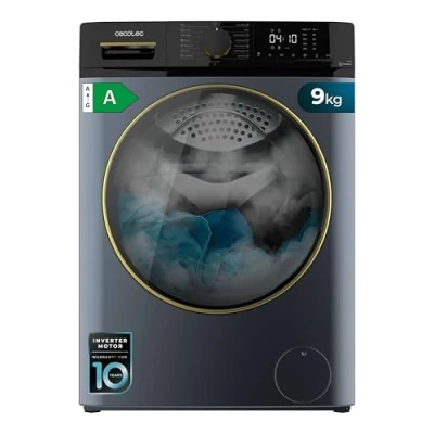 Abbildung von Cecotec Frontlader Waschmaschine 9 kg Bolero Dresscode 9610 Inverter Ice Blue A. 2000W, 1400 U/min, Niedriger Verbrauch, Dampffunktion, Plus Motor, Optimiert Wasser und Waschmittelverbrauch