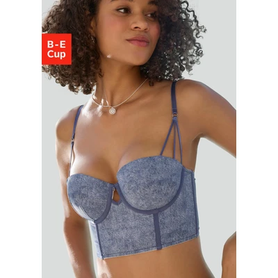 Abbildung von Vivance Corsage, mit Bügel im angesagten Jeans Look, sexy Dessous, Reizwäsche