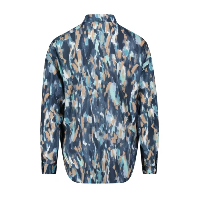 Abbildung von Betty &amp; Co MIT Print Hemdbluse, Damen, Größe: 36, Blau camel