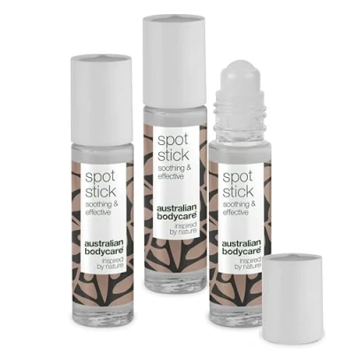 Abbildung von Australian Bodycare Spot Stick Pickelstift mit Teebaumöl Tea Tree Oil Anti Pickel Stift Auch zur Pflege bei Akne 100% Vegan zum loswerden &amp; nach ausdrücken 3 x 9 ml