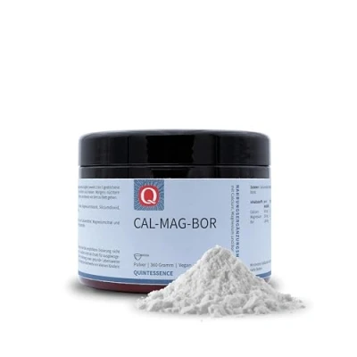 Abbildung von Quintessence Cal Mag Bor Pulver 360g Vegan, 100% natürlich und ohne Zusatzstoffe, Magnesium Pulver, Calcium mit Natriumborat, Produziert in Österreich