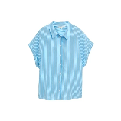 Abbildung von TOM TAILOR Denim Damen 1047035 Bluse, 37811 Vertical Blue White Stripe, XS