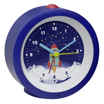 Abbildung von TFA Dostmann 60.1033 Analoger Kinderwecker Kindermotiv Sweep Uhrwerk (Blau)