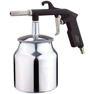 Abbildung von FIAC Sandstrahlpistole für Kompressor mit 6mm Düse, Sandstrahlgebläse 1L Sandtank, Kompressorzubehör, Max. 8 Bar Druck, Schwarz