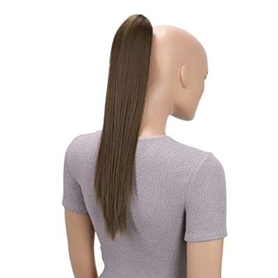 Abbildung von CAISHA 50cm Clip on Zopf Haarteil Pferdeschwanz Haarverlängerung Kunsthaar Glatt Braun H148