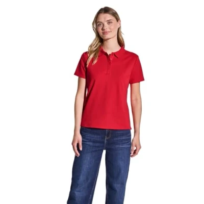 Abbildung von STREET ONE Damen A322942 Poloshirt mit Rippstruktur, Glory red, 44