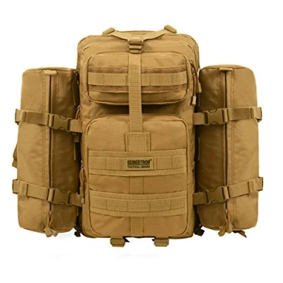 Abbildung von Seibertron Falcon Taktischer Militärischer Rucksack Kompakt Angriff für Wandern Reisen Trekking Tasche Tactical Bag Assault Backpack Military Camping Pack Outdoor Daypacks Khaki 37L(1+1)