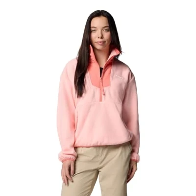 Abbildung von Columbia Sequoia GROVE 1/2 ZIP Fleecepullover, Damen, Größe: Large, Pink sand/alpenglow
