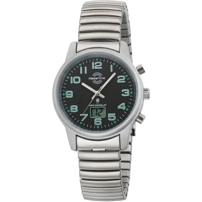 Abbildung von MASTER TIME Funkuhr »Basic, MTLA 10764 22Z«, Armbanduhr, Quarzuhr, Damenuhr, Datum, Leuchtzeiger, Flexband, Zugband