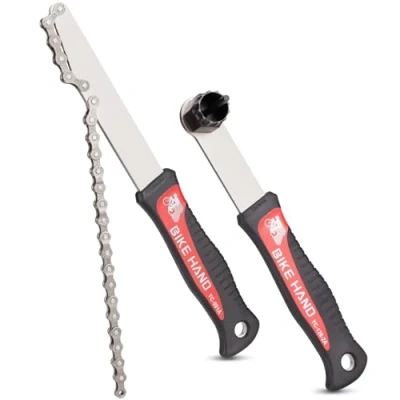 Abbildung von BIKE HAND Kettenpeitsche und Abzieher Set &amp; Sicherungsring Werkzeug für Shimano HG Kassette/Freilauf Einbau Ausbau MTB Rennrad 7 8 9 10 11 Gang