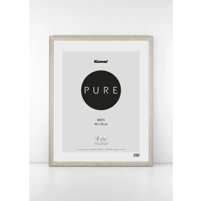 Abbildung von Komar Bilderrahmen Holz Country Style Grey 30 x 40 cm mit hochtransparentem bruchsicherem Kunststoff/Acrylglas weiß Fotorahmen, Wandrahmen BI 3040 CS CR
