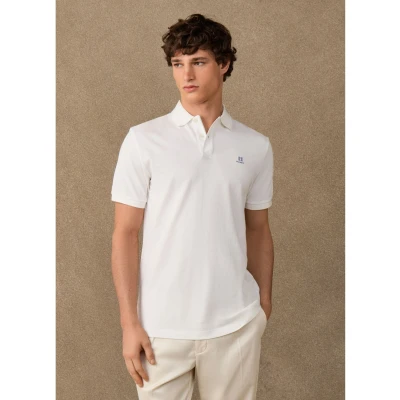 Abbildung von Hackett London für Herren. HM5600183 Weißes Polohemd mit Tipped-Kragen (XL), Lässig, Baumwolle, Kurzarm