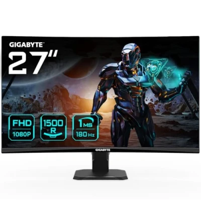 Abbildung von Gigabyte GS27FC 27&quot; FHD Curved Gaming Monitor 1920 x 1080 (FHD), 180Hz, 1ms, 250 cd/m², FreeSync Premium, HDR Ready, HDMI 2.0, DisplayPort 1.4