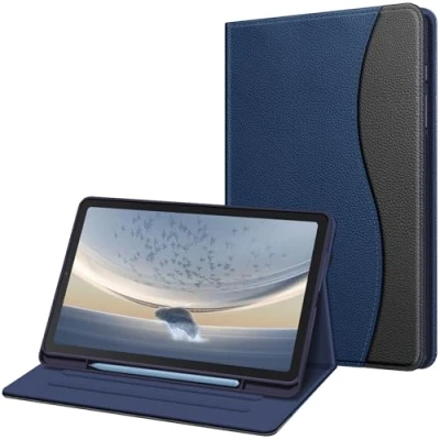Abbildung von Fintie Hülle für Samsung Galaxy Tab S6 Lite 10.4 2024/2022/2020, Soft TPU Rückseite Gehäuse Schutzhülle mit S Pen Halter und Dokumentschlitze, Dunkelblau