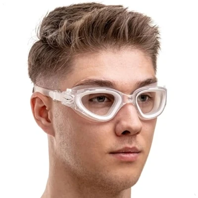 Abbildung von AqtivAqua Photokromatische Schwimmbrille Herren Damen Schwimmbrillen Erwachsene Kinder DX H (Transparent Weiß, Fotochromatische)