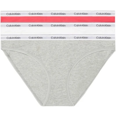 Abbildung von Calvin Klein Underwear 3 PACK Slip, Damen, Größe: 3XL, Azalea/white/grey heather