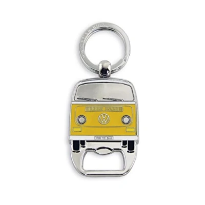 Abbildung von BRISA VW Collection Volkswagen Schlüssel Anhänger Ring Schlüsselbund Accessoire Keyholder mit Bier Flaschen Öffner im T2 Bulli Bus Design (Orange)