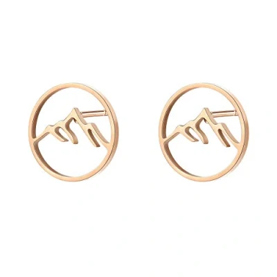 Abbildung von Happiness Boutique Damen Berg Ohrstecker Offen Kreis Ohrringe Edestahl in Rosegold