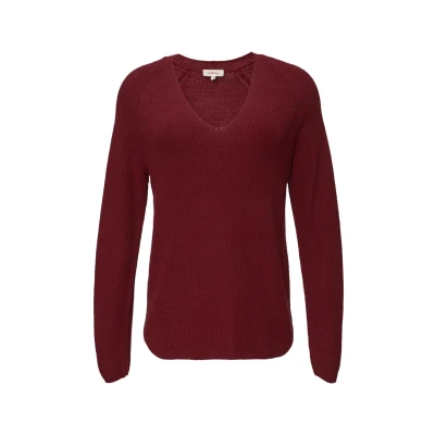 Abbildung von s.Oliver MET Vhals VAN EEN MIX Strickpullover, Damen, Größe: 34, Rubinrot