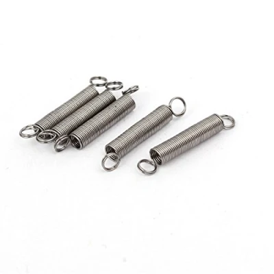 Abbildung von sourcing map 5 Stück 0,3mmx3mmx20mm 304 Edelstahl Zugfedern Silber Farbton
