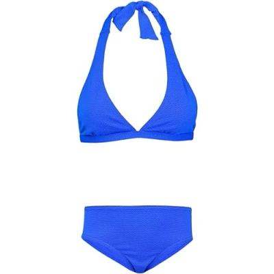 Abbildung von Aquarti Mädchen Bikini Set Bustier Bikinislip Zweiteiliger Badeanzug, Farbe: Zum Binden Jacquard Punkte Kornblumenblau, Größe: 158