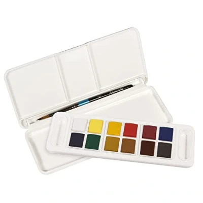 Abbildung von Daler Rowney Aquafine Watercolour,Travel Set, 12 Farben + 1 Watercolour Pinsel