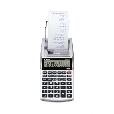 Abbildung von Canon P1DTSCII druckender Tischrechner, 12 stellig 2304C001AA Silber Metallic