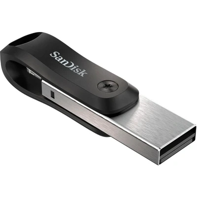 Abbildung von SanDisk iXpand Go Flash Laufwerk iPhone Speicher 128 GB (iPad kompatibel, automatisches Backup, Schlüsselanhänger Funktion, USB 3.0, App), Schwarz