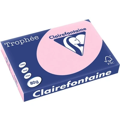 Abbildung von Clairefontaine 1888C Ries Druckerpapier / Kopierpapier Trophee, Pastell Farben, DIN A3, 80g, 500 Blatt, Rosa, 1