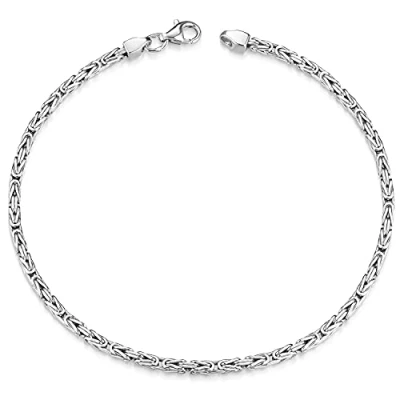 Abbildung von Materia Herren Armband Königskette Silber 925 Männer Armkette rhodiniert 19cm SA 3