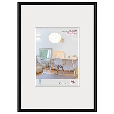 Abbildung von walther design Bilderrahmen schwarz 40 x 50 cm mit Kunstglas, New Lifestyle Kunststoffrahmen KVX050B