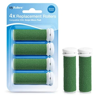 Abbildung von My Rollers™ Mineral Ersatzrollen (grün) für Emjoi Micro Pedi im 4er Pack Extrem Grob