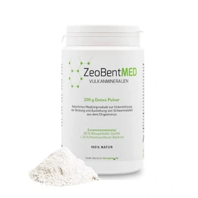 Abbildung von ZeoBent MED Detox Pulver 200g, Zeolith Bentonit, Medizinprodukt, Apothekenqualität, Vergleichssieger, Darmreinigung, Entgiftung von Schwermetallen, Entgiftungskur, Vulkanmineralien, Heilerde