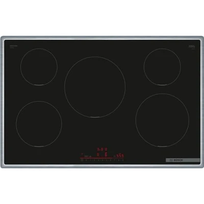 Abbildung von Bosch PIV845HB1E Serie 6 Smartes Induktionskochfeld (autark), 80 cm breit, Umlaufender Rahmen, Kochfeldbasierte Haubensteuerung, schnelleres Kochen, Quick Start