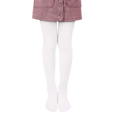 Abbildung von L&amp;K II Mädchen Ballett Strumpfhose Tanzstrumpfhose mit Fuß 80 DEN Blickdicht Mikrofaser Farbig 27251 Weiß 86/92