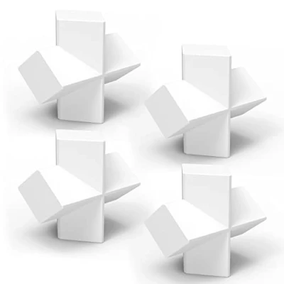 Abbildung von stonylab 4 Pack Kreuzform Magnetisch Rührer Bar, 20 x 8 mm PTFE Beschichtete Magnetische Bars Weiß Mixer für