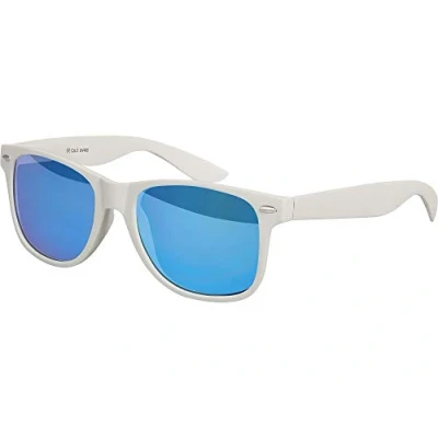 Abbildung von Balinco Sonnenbrille UV400 CAT 3 CE Rubber mit Federscharnier für Damen &amp; Herren (hellgrau blau verspiegelt)