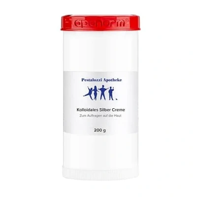 Abbildung von Kolloidales Silber Creme (200 g) aus Apotheken Herstellung hochwertige Qualität bewährte Originalrezeptur Silbercreme Pestalozzi Apotheke