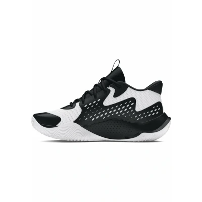 Abbildung von Under Armour Unisex UA Jet &#039;23 Basketball Schuhe, Black/White/Black, 44 EU