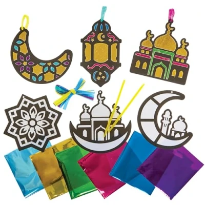 Abbildung von Baker Ross FN364 Ramadan Kunstdekorationen aus Folie Packung mit 8 Stück, Kunst und Basteldekorationen für Kinder