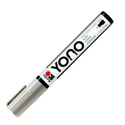 Abbildung von Marabu 12400103987 YONO Marker, Warmgrau hell 987, vielseitiger Acrylstift mit japanischer Rundspitze 1,5 3 mm, wasserbasiert, lichtecht und wasserfest, für nahezu alle Untergründe
