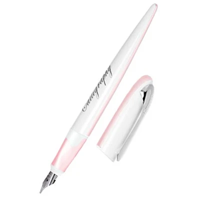 Abbildung von Online Kalligrafie Füller, Schönschreibfüller Air Pastel Rose, breite Kalligraphie Feder in Strichstärke 1,4 mm, für Standard Tintenpatronen oder Konverter, inkl. Kombipatrone blau