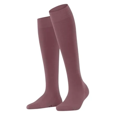 Abbildung von FALKE Damen Softmerino W KH Wolle Baumwolle lang einfarbig 1 Paar Kniestrümpfe, Rosa (Roan Rouge 8936), 37 38