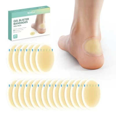 Abbildung von 21 Pieces Blister Plasters for Feet Welnove Invisible Hydrocolloid Gel Bandages Cushions Heel, Toe &amp; Foot, Water Resistant Bandages(Heel Pack)