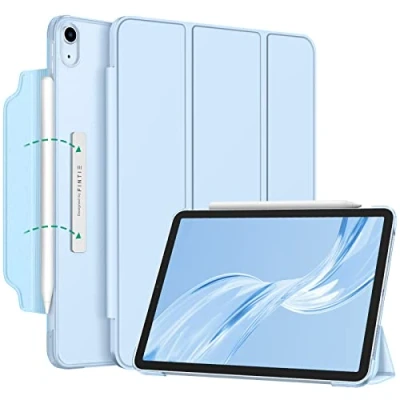 Abbildung von Fintie Hülle für iPad Air 11 Zoll M2 (2024), 5. Generation (2022)/ 4. Gen 10,9 Case [Magnetverschluss] Leichte Standhülle mit Durchscheinend Mattierter Rückseite, Himmelblau