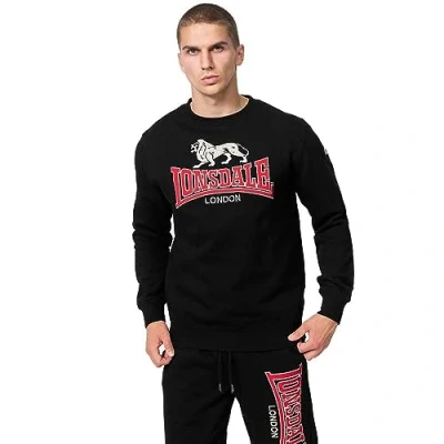 Abbildung von Lonsdale Rundhals Normale Passform Lawins Sweatshirt, Herren, Größe: Medium, Black red grey